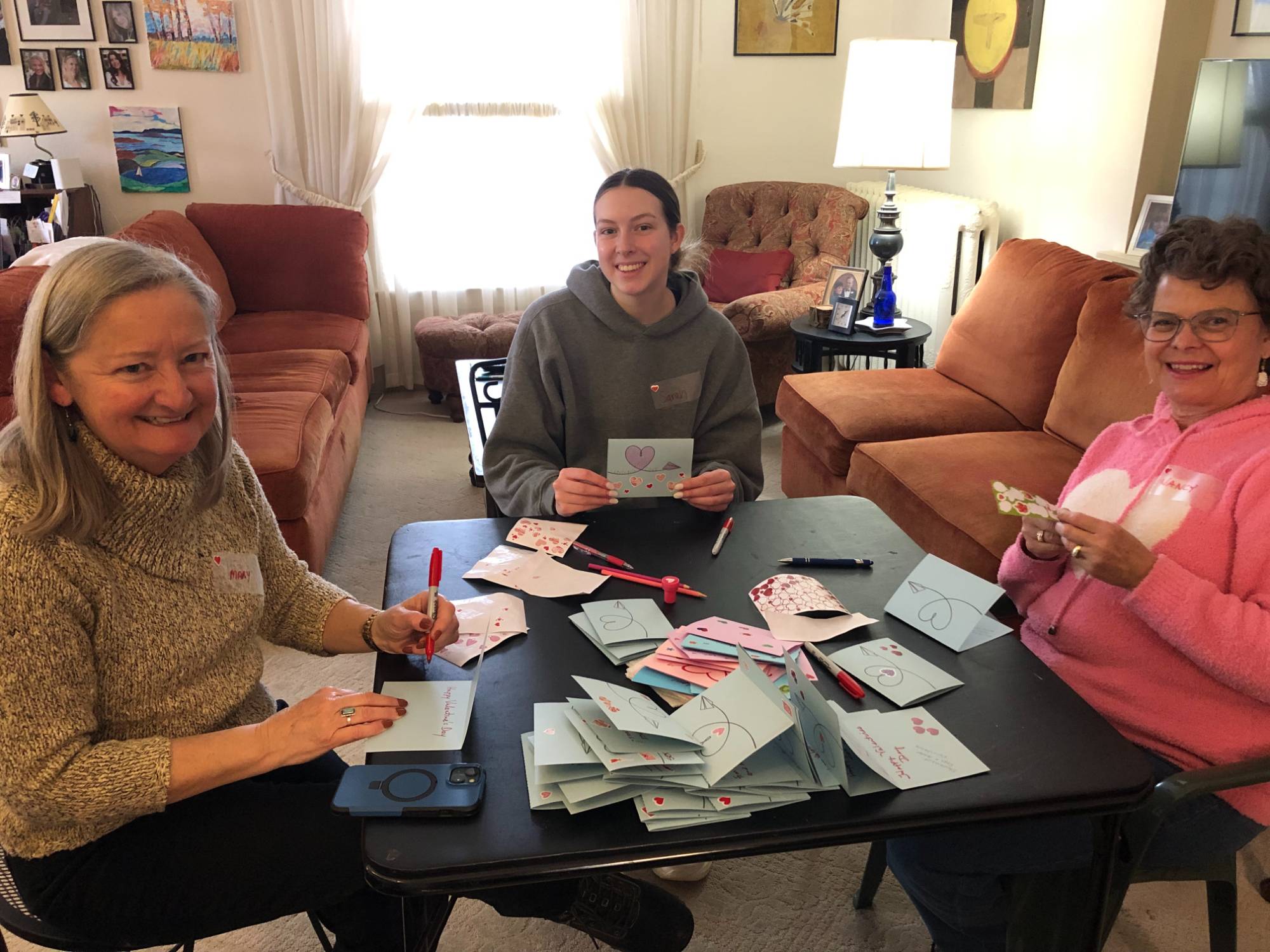 Valentine's cards decoration at Barbara's house 2.8.25